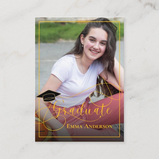 Afstuderen Foto Zwart en Geel 2025 Afstuderen Advieskaart (Achterkant)