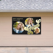 Afstuderen foto Zwart en Goud Spandoek