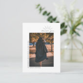 Afstuderen Foto zwart-wit line Art Hartelijk dank Briefkaart (Staand voorkant)