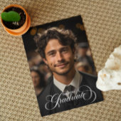 Afstuderen Foto Zwart Wit Script Typografie Kaart