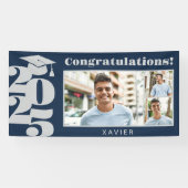 Afstuderen foto zwart-wit spandoek (Horizontaal)