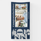 Afstuderen foto zwart-wit spandoek (Verticaal)