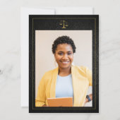 Afstuderen foto zwarte gouden elegant kaart (Achterkant)