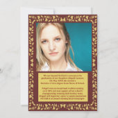 Afstuderen Fotoaankondiging Maroon en Gold Ivy Kaart (Achterkant)