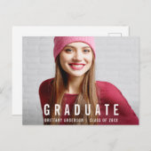 Afstuderen Fotoaankondiging P (Lege achterkant) Aankondigingskaart (Voorkant / Achterkant)