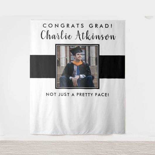 Afstuderen fotoachtergrond bannertapes wandkleed (Voorkant)