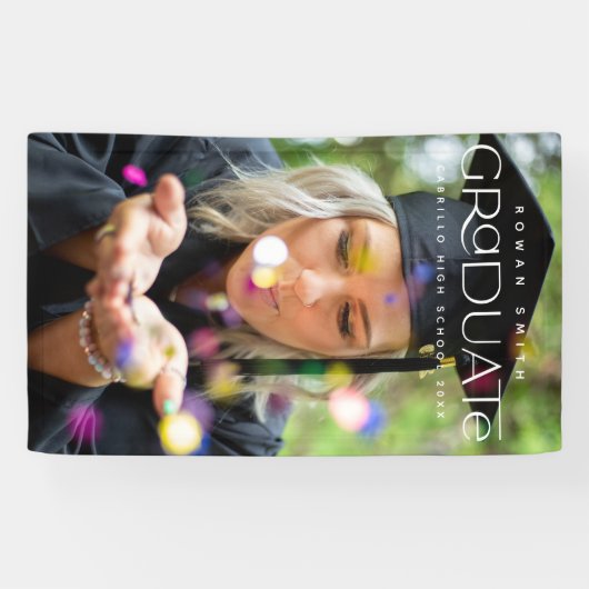 Afstuderen fotobanner spandoek (Horizontaal)