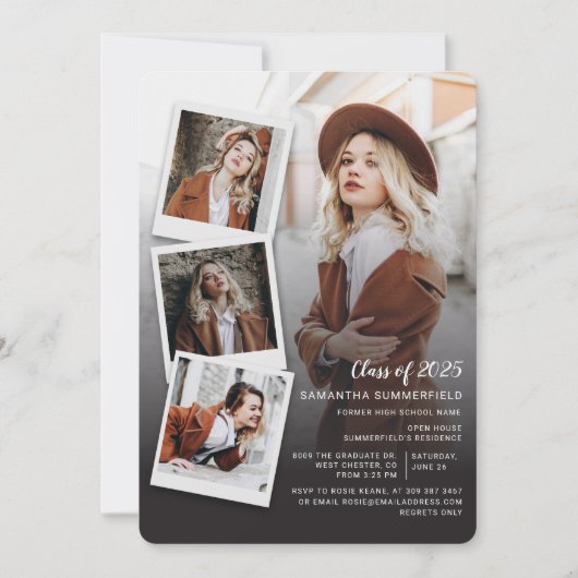 Afstuderen Fotocollage Afstuderen 2025 Party Kaart (Voorkant)