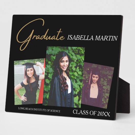 Afstuderen fotocollage | Afstuderen Gift Plaque Fotoplaat (Zijkant)