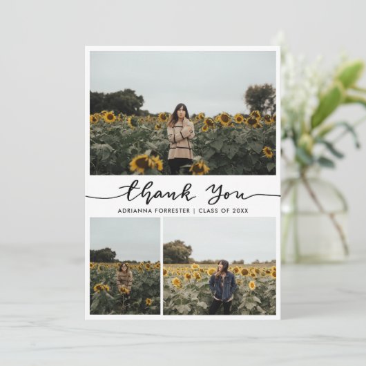 Afstuderen fotocollage Bedankt script (Staand voorkant)