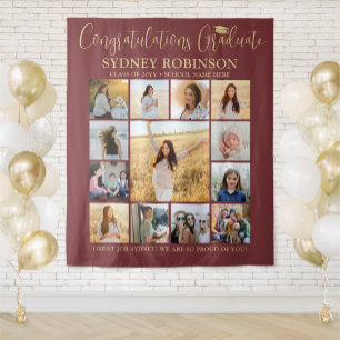 Afstuderen Fotocollage Bourgondië & Gouden Achterg Wandkleed