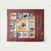 Afstuderen Fotocollage Bourgondië & Gouden Achterg Wandkleed (Voorkant (horizontaal))