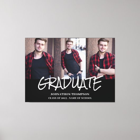 Afstuderen fotocollage canvas afdruk (Voorkant)