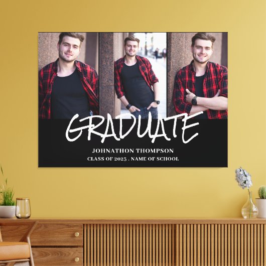 Afstuderen fotocollage canvas afdruk (Insitu (Woonkamer))