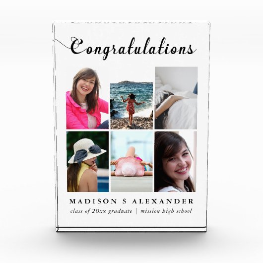 Afstuderen fotocollage en typografie met naam fotoblokken