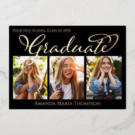 Afstuderen Fotocollage Gold Folie Sjabloon (Voorkant)