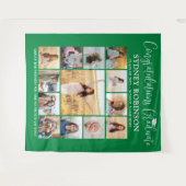 Afstuderen Fotocollage Grote Groene Achtergrond Wandkleed (Voorkant (horizontaal))