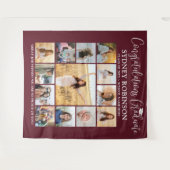 Afstuderen Fotocollage Grote Maroon Rode Achtergro Wandkleed (Voorkant (horizontaal))
