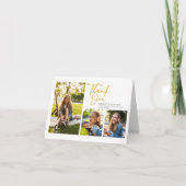 Afstuderen Fotocollage Hand-Lettered Afstudeerder Bedankkaart (Voorkant)