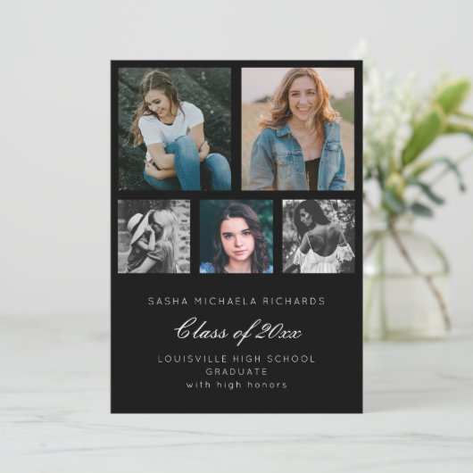 Afstuderen fotocollage kaart (Staand voorkant)