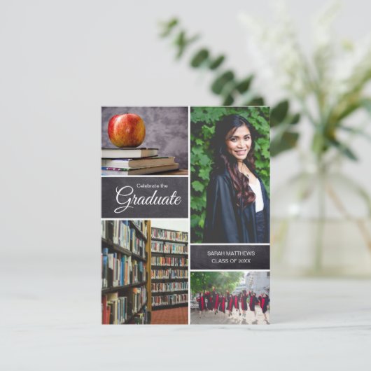  Afstuderen fotocollage Klasse Party Kaart (Staand voorkant)