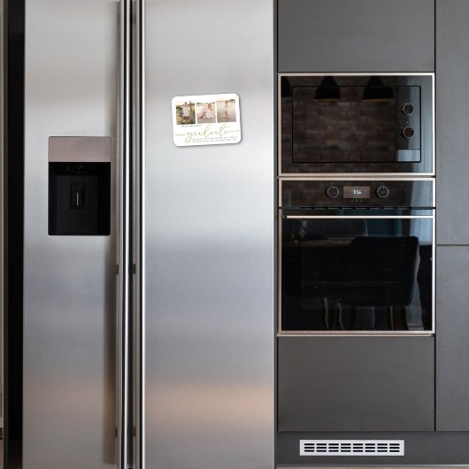 Afstuderen Fotocollage Modern Minimalistisch Goud Magneet