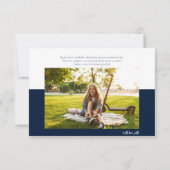 Afstuderen Fotocollage Modern Script Afstuderen Bedankkaart (Achterkant)