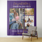 Afstuderen Fotocollage Paarse Afstudeerder 2025 Ac Wandkleed (In situ)