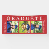 Afstuderen Fotocollage Rood en Wit Afstudeerder 20 Spandoek (Horizontaal)