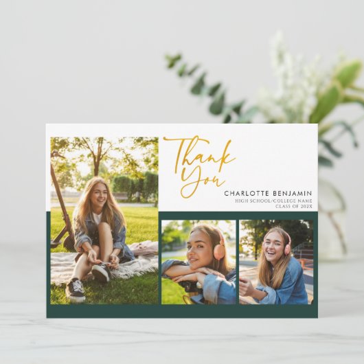 Afstuderen Fotocollage Script Afstuderen Partij Bedankkaart (Staand voorkant)