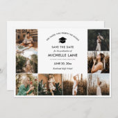 Afstuderen Fotocollage Sla de datum op Bedankkaart (Voorkant / Achterkant)