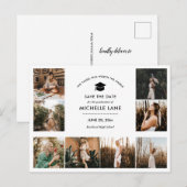 Afstuderen fotocollage Sla de datum op Briefkaart (Voorkant / Achterkant)