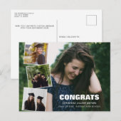 Afstuderen Fotocollage|Vier Foto's Briefkaart (Voorkant / Achterkant)