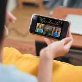 Afstuderen Fotocollage Zwart en Goud Eenvoudig Aankondiging