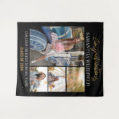 Afstuderen fotocollage zwart photobooth wandkleed (Voorkant (horizontaal))