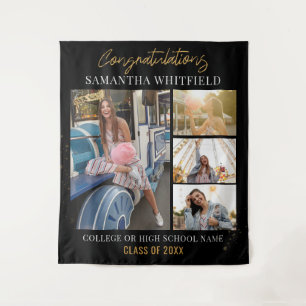 Afstuderen fotocollage zwart photobooth wandkleed