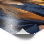 Afstuderen Fotodisplay Navy Blue Wall Keepsake Foto Afdruk (Hoek)