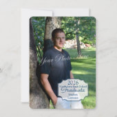 Afstuderen Fotodoos en Strepen Blauw Kaart (Voorkant)