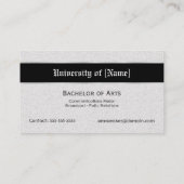 Afstuderen-fotokaart - grijs en zwart contactkaartje (Achterkant)