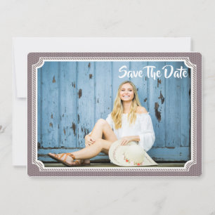 Afstuderen Fotokaart Moderne Vintage Opslaan Datum Save The Date