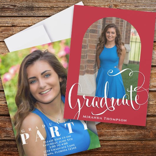 Afstuderen Fotokalligrafie kardinaal rood Kaart