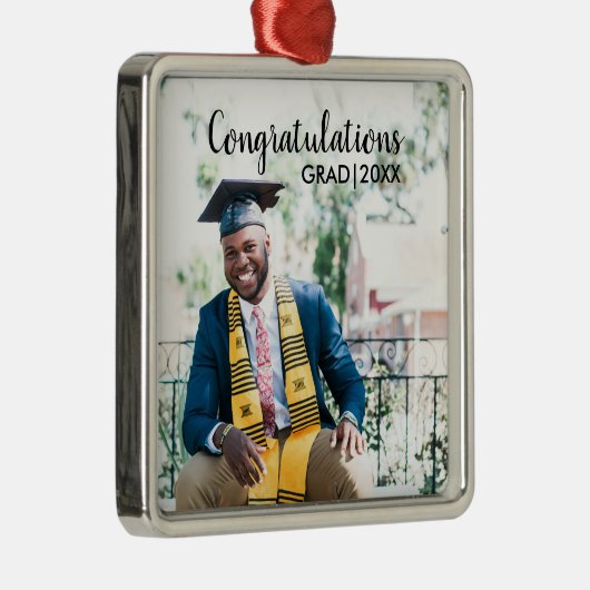 Afstuderen Fotoklasse van 20XX Moderne Typografie Metalen Ornament (Rechts)