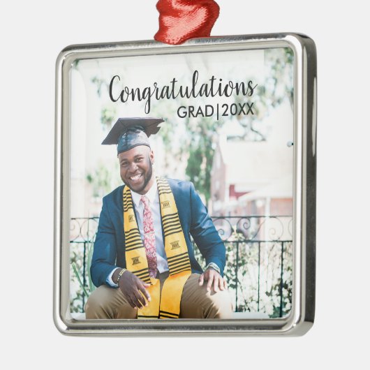 Afstuderen Fotoklasse van 20XX Moderne Typografie Metalen Ornament (Links)