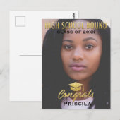 Afstuderen Fotoklasse van jaarnaam Gold Glitter Briefkaart (Voorkant / Achterkant)