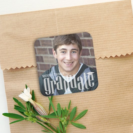 Afstuderen fotominimalistische moderne typografie kartonnen onderzetters