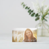 Afstuderen Fotonaamkaart Moderne handgeschreven te Contactkaartje (Staand voorkant)