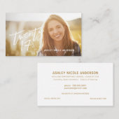 Afstuderen Fotonaamkaart Moderne handgeschreven te Contactkaartje (Voorkant / Achterkant)