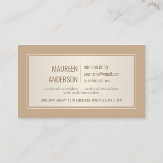 Afstuderen Fotonaamkaarten handgeschreven script Contactkaartje (Achterkant)