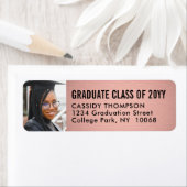 Afstuderen Fotoroze en zwart retouradres Etiket (Insitu)