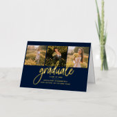 Afstuderen Foto's Afstudeerder 2025 Gold Folie Aan Folie Wenskaart (Voorkant)